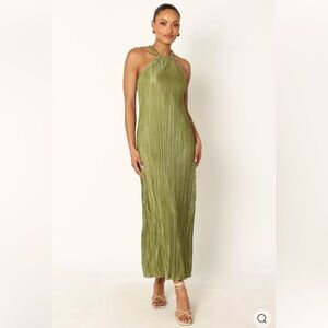 Petal & Pup Melody Plisse Halter Maxi Dress